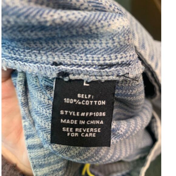 Play My Way Super Wide Leg Pleated Denim Jeans Pants Acid Wash Stripe NWT sz LG - Picture 10 of 11